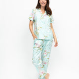 Juliette Cotton/Modal Floral Print PJ Set Mint