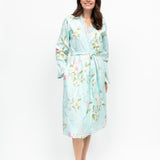 Juliette Cotton/Modal Floral Print Robe Mint