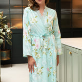 Juliette Cotton/Modal Floral Print Robe Mint