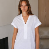 Katoo Contrast Trim Cotton Sleepdress Grey Chine