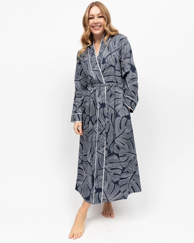 womens cotton  modal dressing gown. cotton modal bathrobe australia. cotton long sleeve robe
