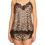 Front view of Scarlett Silk Chemise in Jewel Blue, featuring eyelash lace trim at the neckline and hem, made from pure silk.