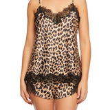 Front view of Scarlett Silk Chemise in Jewel Blue, featuring eyelash lace trim at the neckline and hem, made from pure silk.