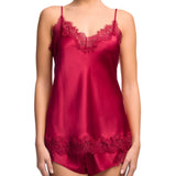 Scarlett Silk Cami/French Knicker Set Crimson