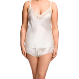 Selina Silk Cami with Lace Edge Ivory