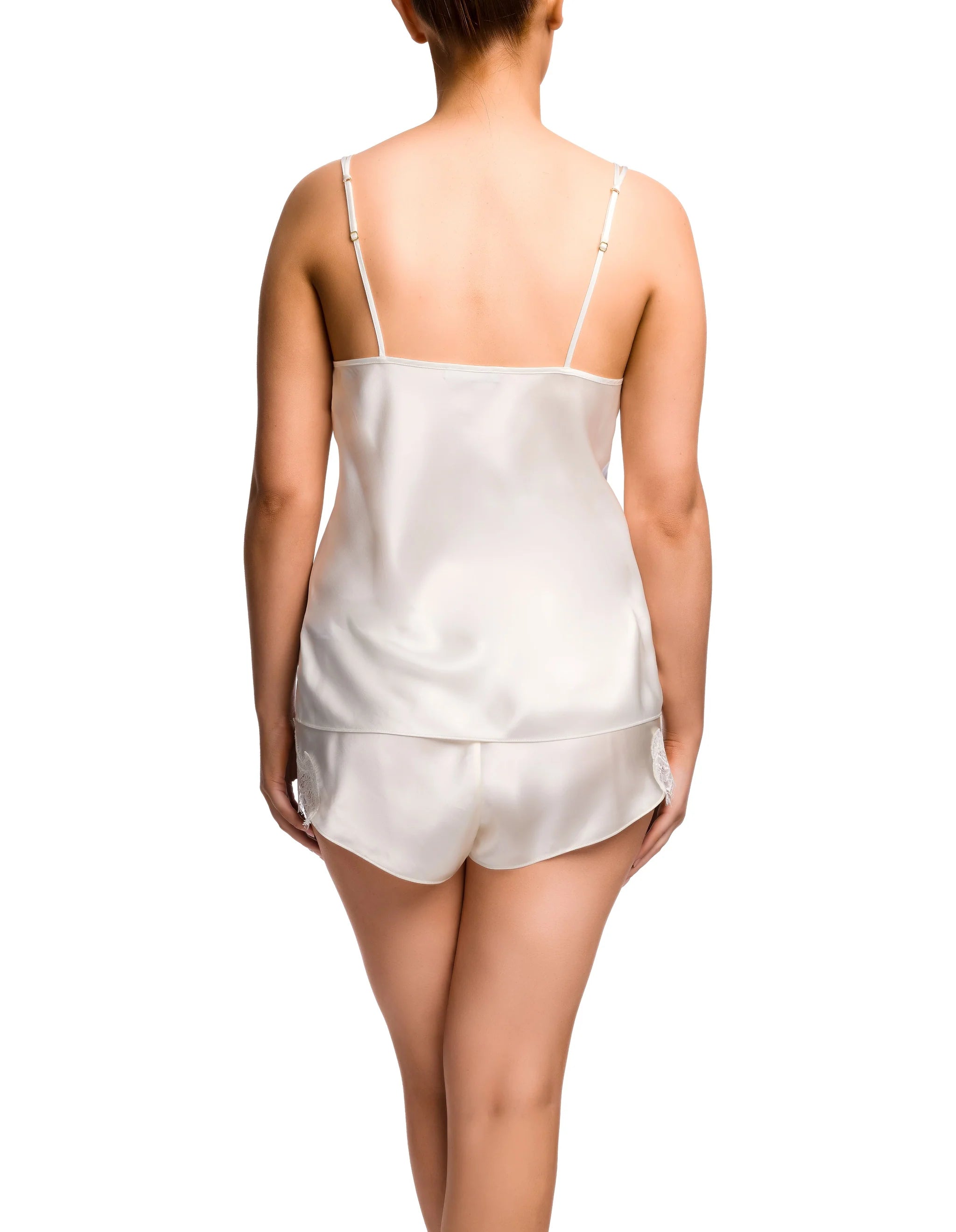 Selina Silk Cami with Lace Edge Ivory