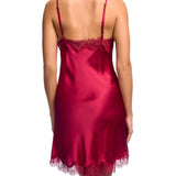 Scarlett Silk Chemise with Lace Edge Crimson