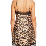 Scarlett Silk Chemise with Lace Edge Animal Print