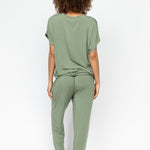 Back view of the Lea Slouch Pyjama Set, showcasing its laid-back silhouette and soft drape of modal jersey.