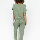 Back view of the Lea Slouch Pyjama Set, showcasing its laid-back silhouette and soft drape of modal jersey.