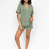 Lea Revere Jersey Short Sleeve Shorty PJ Set Sage