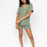 Lea Revere Jersey Short Sleeve Shorty PJ Set Sage