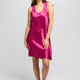 Mono Silk Short Nightie Cerise