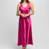 Mono Silk Long Nightie Cerise