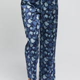 Silk Hydrangea Print Pant Azures Navy