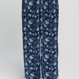 Silk Hydrangea Print Pant Azures Navy