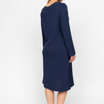 Back view of the Louisa Nightdress, showcasing its relaxed fit and smooth silhouette.