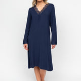 Louisa Modal Jersey Long Sleeve Nightdress Navy