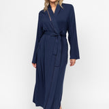 Louisa Modal Jersey Long Sleeve Robe Navy