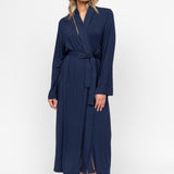 Louisa Modal Jersey Long Sleeve Robe Navy