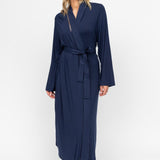 Louisa Modal Jersey Long Sleeve Robe Navy