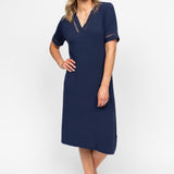 Louisa Modal Jersey Short Sleeve Short Nightdress Navy