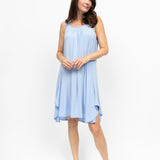 Lucy Modal Scalloped Lace Swing Nightdress Blue