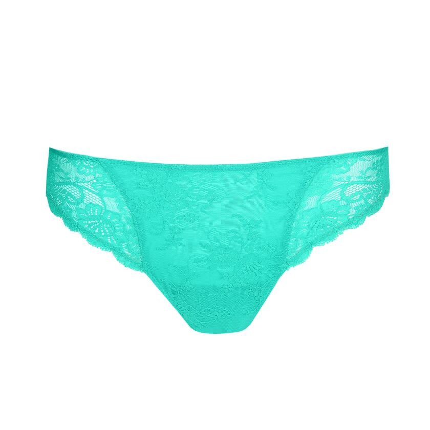 Flat lay of the Rio Brief from behind, highlighting the soft lace and elegant coverage.