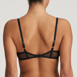 Back view of Marie Jo Junoo Wire Bra Black from The Foundation, with adjustable straps and smooth, comfortable finish