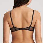 Back view of Junoo Padded Balcony Bra Black from The Foundation, adjustable straps and smooth band for a comfortable, secure fit