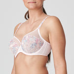 Side view of Mohala Balcony Bra Pastel Pink by Prima Donna, showcasing comfortable fit and supportive lace cups, The Foundation.