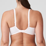 Mohala Balcony Bra Pastel Pink, adjustable back straps and seamless fit, back view on model, exclusive to The Foundation.