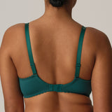 PrimaDonna Springdale Full Cup Bra in Jasper Green with light embroidery overlay, supportive cups, and underwire lift.