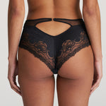 Back detail of Junoo Hotpants Brief Black by The Foundation, focusing on lace design and comfortable coverage