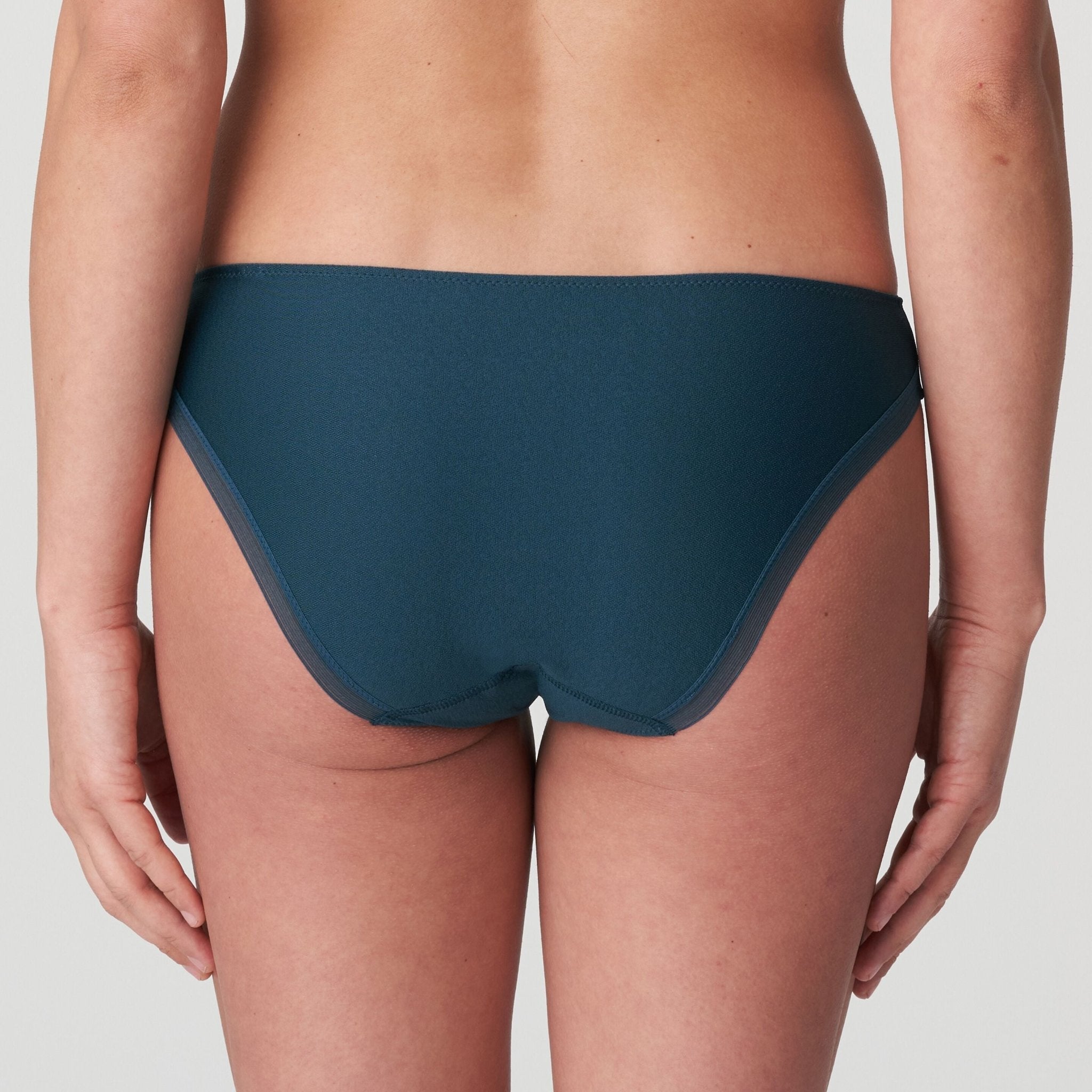 Back view of Tom Mini Rio Brief by Marie Jo in dark green, featuring full bikini-style coverage