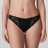 Front view of PrimaDonna Deauville Rio Brief Black, featuring luxurious embroidery and flattering mid-rise fit.