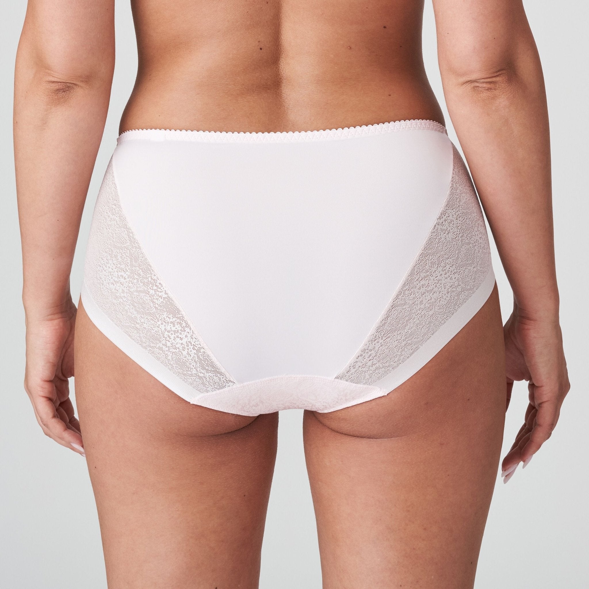 Back view of Mohala Full Briefs pastel pink by The Foundation, showing full coverage and soft shimmery fabric