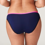 Back view of Devdaha Rio Brief Velvet Blue from The Foundation, featuring a sheer panel and smooth coverage for a modern finish