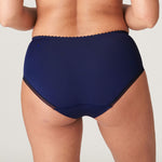 Back view of Devdaha Full Brief in Velvet Blue – seamless finish with full bottom coverage for a flattering silhouette.