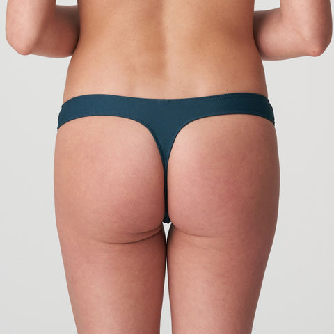 Back view of Tom Mini Thong Brief by Marie Jo in Emerald Green with seamless finish
