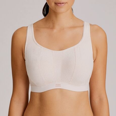 Prima Donna The Gym Sports Bra in Venus – front view showcasing scoop neckline and supportive fit.
