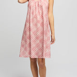 Voile Built up Shoulder Nightie Musk Gingham