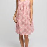 Voile Built up Shoulder Nightie Musk Gingham