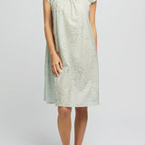 Voile Cap Sleeve Nightie Mint Tiny Blossom