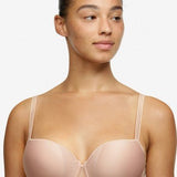 Front view of the Maddie Half Cup Memory Bra in Soft Pink by Passionata, featuring floral lace and memory foam—available at The Foundation Australia.