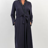 Navy Modal Longsleeve Long Gown