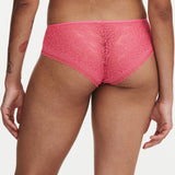 Back view of the Pila Shorty Brief in Love Pink/Peach with delicate lace design – available at The Foundation.