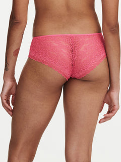Back view of the Pila Shorty Brief in Love Pink/Peach with delicate lace design – available at The Foundation.