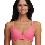 Front view of the Pila Wirefree T-Shirt Bra in Love Pink/Peach with adjustable straps – from The Foundation collection.