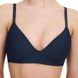 Close-up of the Pila Wirefree Bra by Passionata, showing structured cups and ultra-soft fabric in rich blue tone.